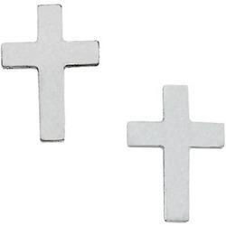 14K White Gold Cross Earringswhite 