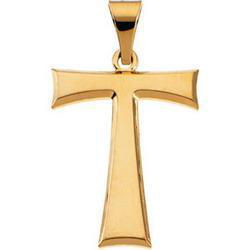 14K Yellow Gold Tau Cross Pendantyellow 