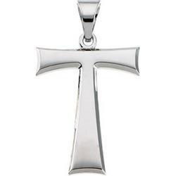 14K White Gold Tau Cross Pendantwhite 