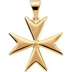 14K Yellow Gold Maltese Cross Pendantyellow 