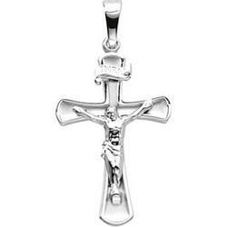 14K White Gold Crucifix Pendantwhite 