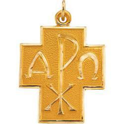 14K Yellow Gold Alpha Omega Crossyellow 