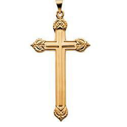 14K Yellow Gold Large Cross Pendantyellow 