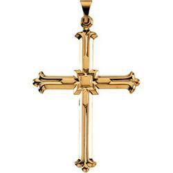 14K Yellow Gold Large Cross Pendantyellow 