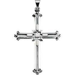 14K White Gold Large Cross Pendantwhite 