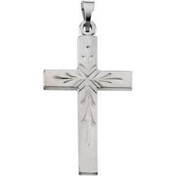 14K White Gold Cross Pendantwhite 