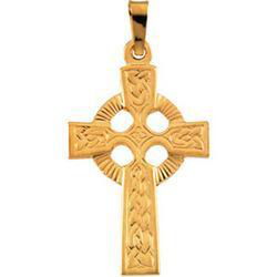 14K Yellow Gold Fancy Celtic Cross Pendantyellow 