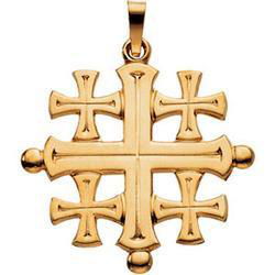 14K Yellow Gold Jerusalem Cross Pendantyellow 