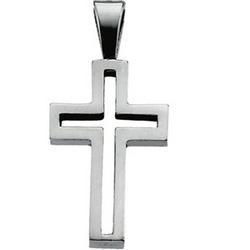 14K White Gold Cross Pendantwhite 