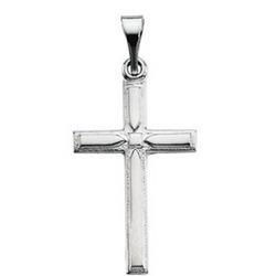 14K White Gold Cross Pendantwhite 