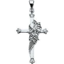 14K White Gold Cross Pendantwhite 