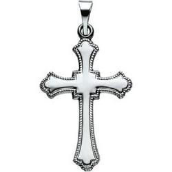 14K White Gold Cross Pendantwhite 