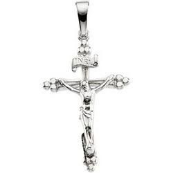 14K White Gold Crucifix Pendantwhite 