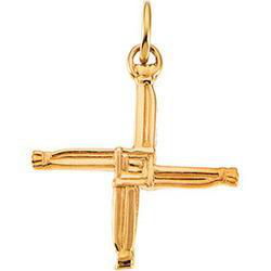 14K Yellow Gold St. Bridget's Cross Pendantyellow 