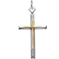 Two Tone Silver Cross Pendanttwo 