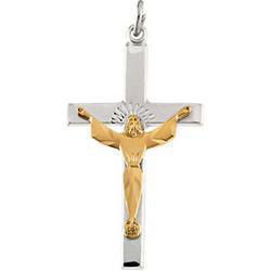 Sterling Silver Two Tone Crucifix Pendantsterling 