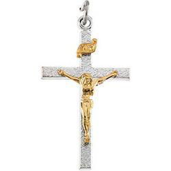 Sterling Silver Two Tone Crucifix Pendantsterling 