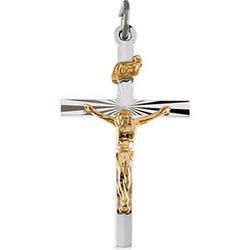 Sterling Silver Two Tone Crucifix Pendantsterling 