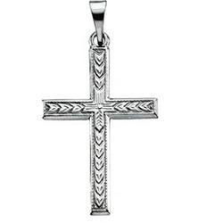 14K White Gold Cross Pendantwhite 