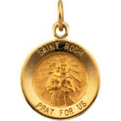 14K Yellow Gold St. Roch Medalyellow 