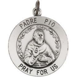 Sterling Silver Padre Pio Medalsterling 