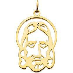 14K Yellow Gold Face Of Jesus Silhouette Pendantyellow 
