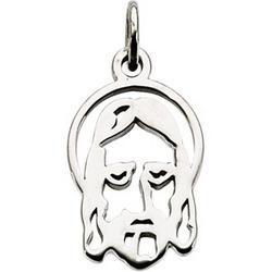14K White Gold Face Of Jesus Silhouette Pendantwhite 