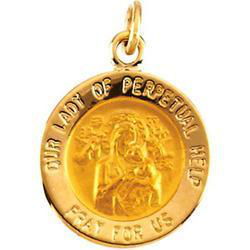 14K Yellow Gold Lady Of Perpetual Help Medalyellow 