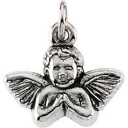 14K White Gold Baby Angel Pendantwhite 