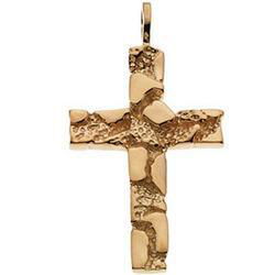 14K Yellow Gold Nugget Cross Pendantyellow 