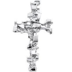 14K White Gold Cross Pendantwhite 