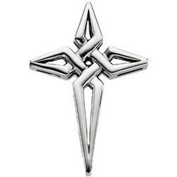 14K White Gold Cross Pendantwhite 