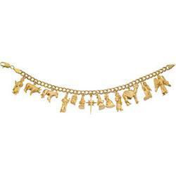 14K Yellow Gold Nativity Bracelet - 7.50 Inchesyellow 
