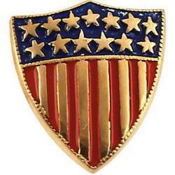 14K Yellow Gold America Shield Of Honor Lapel Pinyellow 