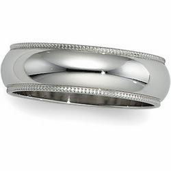 Platinum Milgrain Band - 8mmplatinum 