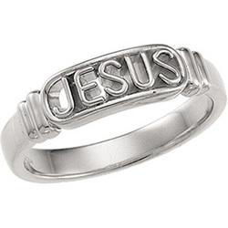 Sterling Silver In The Name Of Jesus Chastity Ring With Boxsterling 