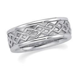 14K White Gold Bridal Celtic Bandwhite 