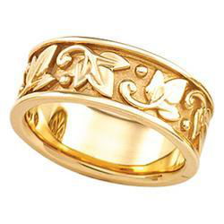 14K Yellow Gold Fancy Band Ringyellow 