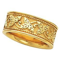 14K Yellow Gold Fancy Band Ringyellow 