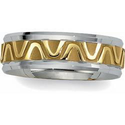 14K Two Tone Gold Design Duo Bandtwo 