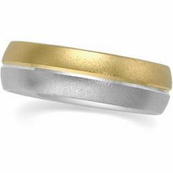 14K Two Tone Gold Design Duo Bandtwo 
