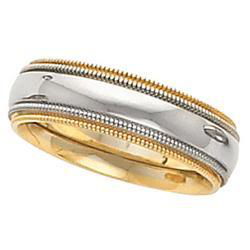 14K Two Tone Gold Comfort Fit Bandtwo 
