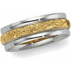 14K Two Tone Gold Design Bandtwo 