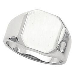 14K White Gold Octagon Signet Ringwhite 