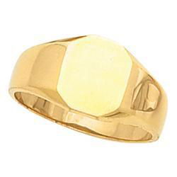 14K Yellow Gold Octagon Signet Ringyellow 