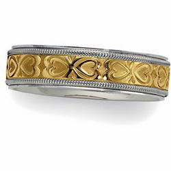 14K Two Tone Gold Design Bandtwo 