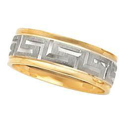 14K Two Tone Gold Comfort Fit Design Bandtwo 