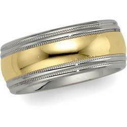 14K Two Tone Gold Design Bandtwo 