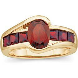14K Yellow Gold Garnet Ringyellow 
