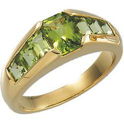 14K Yellow Gold Peridot Ringyellow 